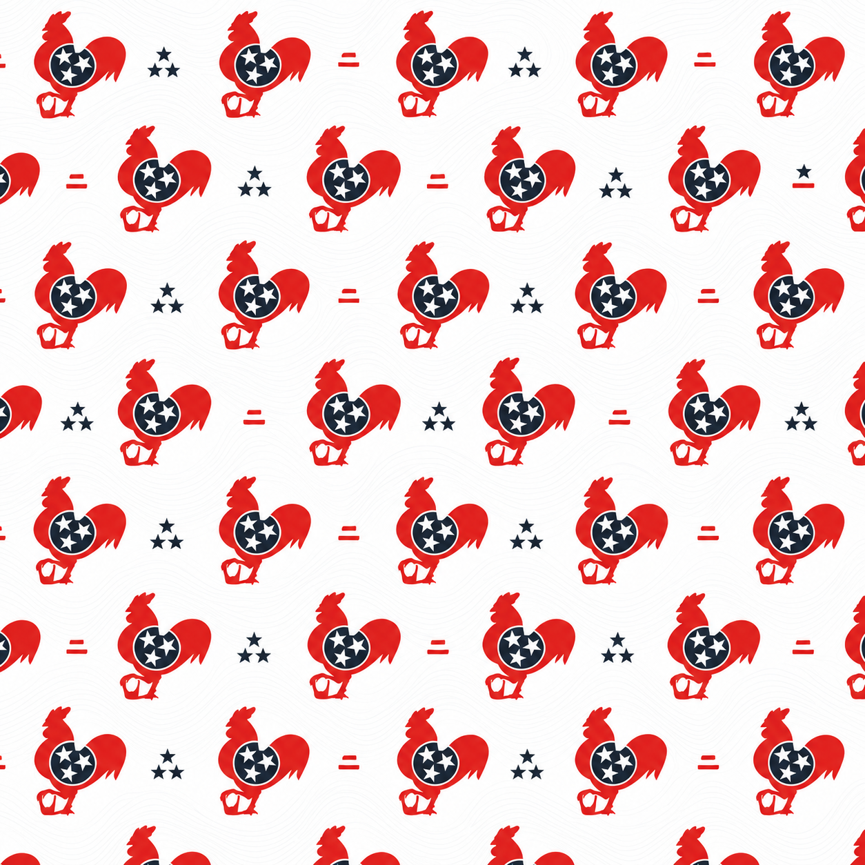 Old Dominick All-Over Print Polo — Tennessee tri-star rooster textile swatch